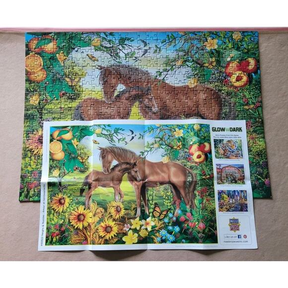 MasterPieces Glow in the Dark Neighs & Nuzzles 500 Pc Horse Puzzle #50832 - Picture 2 of 6